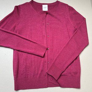 100% Merino Cardi - Super Soft! Dark Raspberry